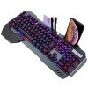 ErgonomicWired Gaming Keyboard with RGB Backlight Phone Holder - Image 7