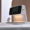 Creative 3 In 1 Bedside Lamp Wireless Charging LCD Screen Alarm Clock  Wireless Phone Charger - Image 8