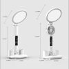 LED Clock Table Lamp USB Chargeable Dimmable Desk Lamp Plug-in LED Fan Light Foldable Eye Protection Reading Night Light - Image 5