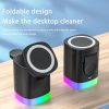 3 In 1 Magnetic Wireless Fast Charger For Smart Phone RGB Ambient Light Charging Station For Airpods IWatch - Image 10